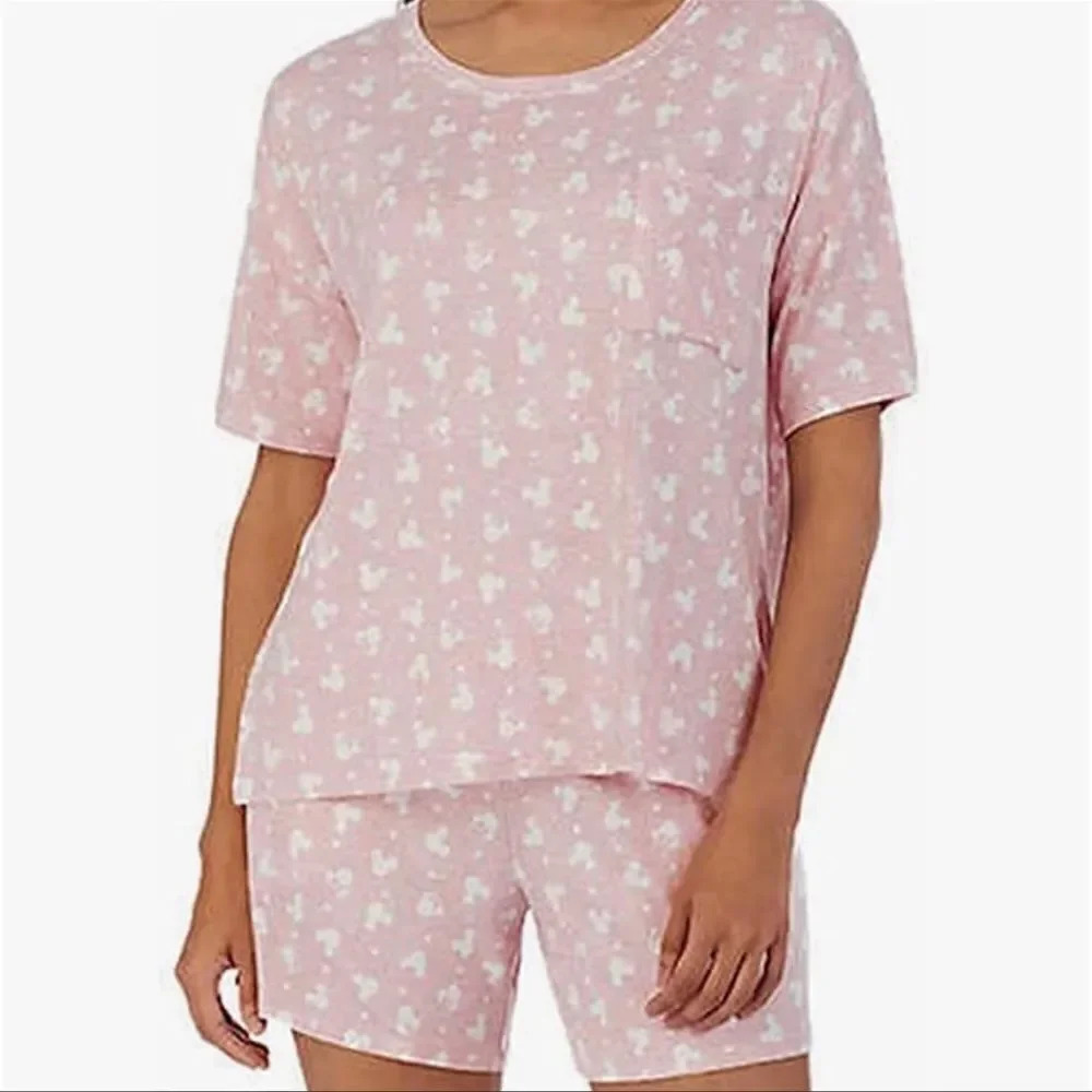 Disney Women's 2 Piece Short Sleeve Shirt & Short Pajama Set - Picture 4 of 4